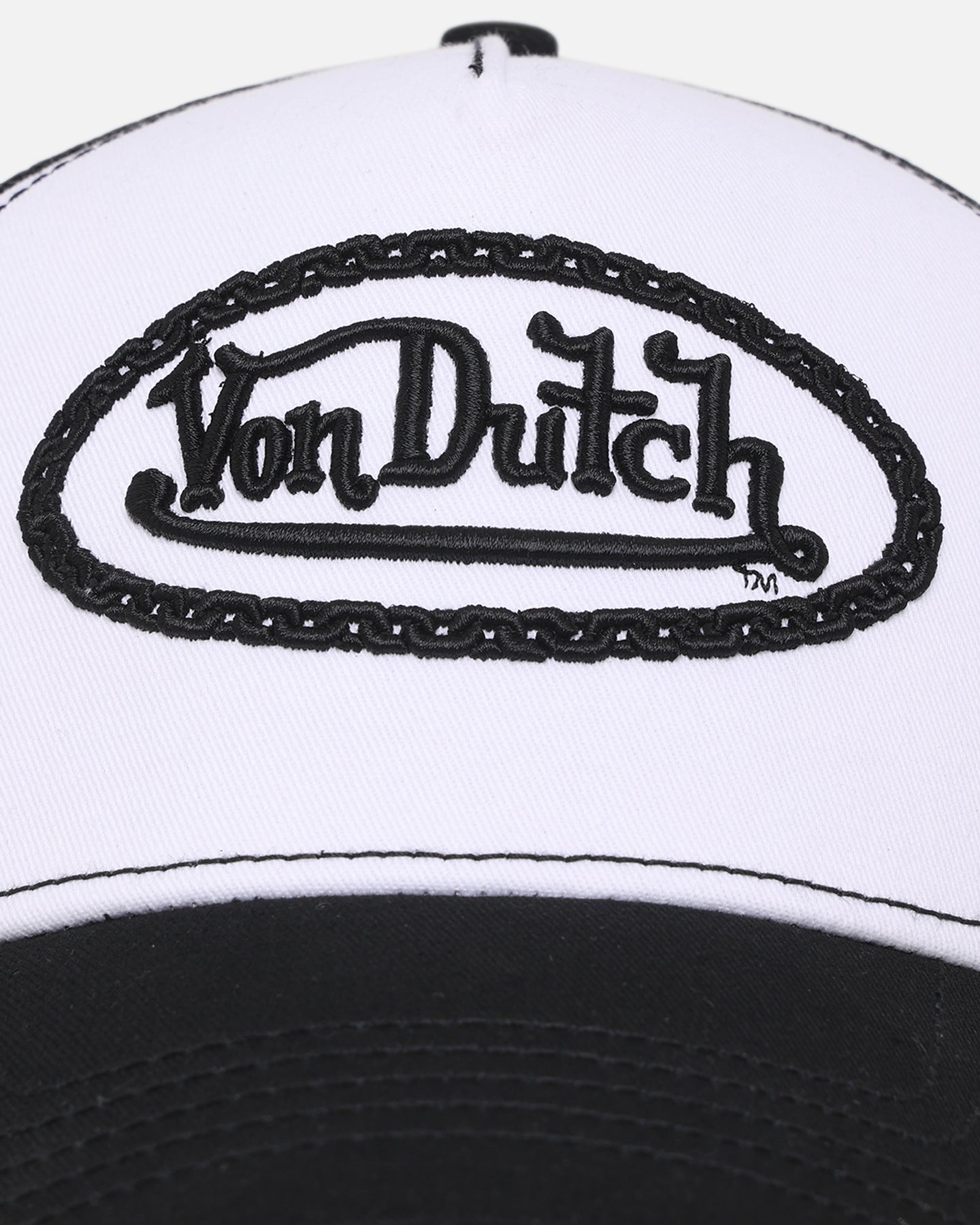 Von Dutch Unisex Trucker Snapback Hat Black/White