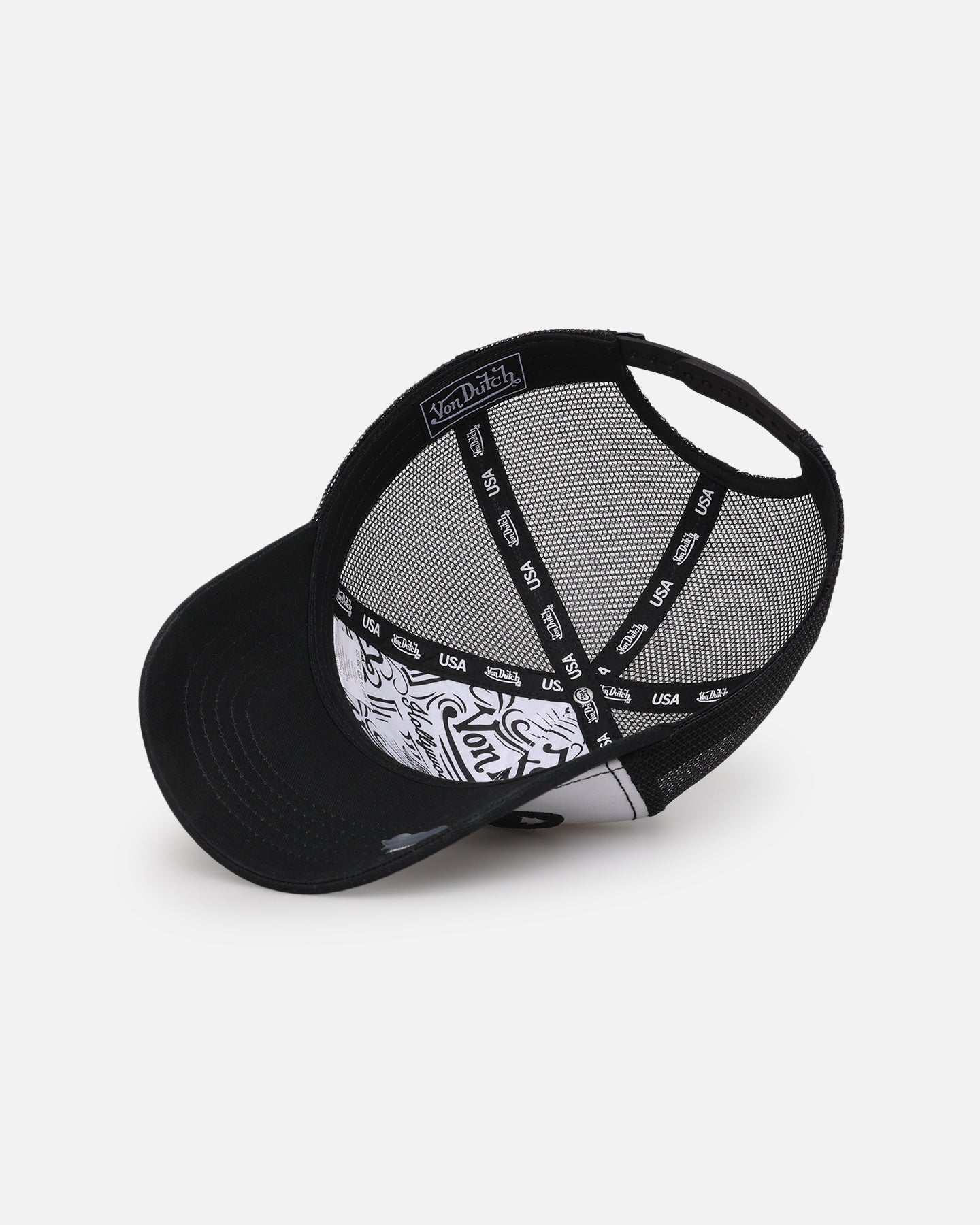 Von Dutch Unisex Trucker Snapback Hat Black/White