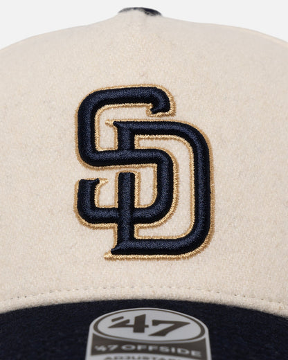 47 Brand San Diego Padres 'Wooly Offside DT' Sure Shot Snapback Natural/Navy
