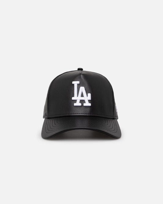 New Era Los Angeles Dodgers 'PU Leather' 9FORTY K-Frame Strapback Black/White