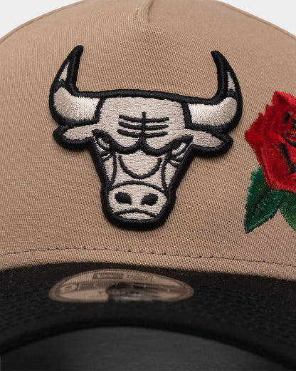 New Era Kids' Chicago Bulls 'Tumbleweed Roses' 9FORTY A-Frame Snapback Camel/Black/Stone