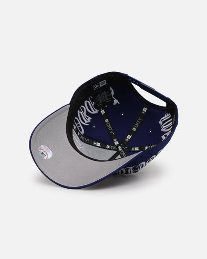 New Era Los Angeles Dodgers 'Gothic Script' 9FORTY A-Frame Snapback Dark Royal/Grey