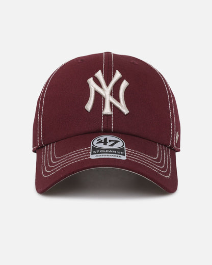 47 Brand New York Yankees 47 Clean Up Strapback Dark Maroon