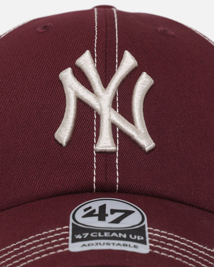 47 Brand New York Yankees 47 Clean Up Strapback Dark Maroon