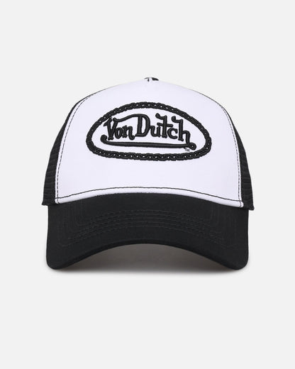 Von Dutch Unisex Trucker Snapback Hat Black/White