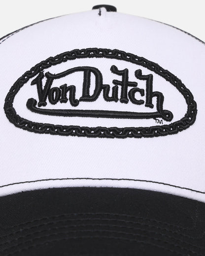 Von Dutch Unisex Trucker Snapback Hat Black/White